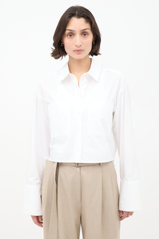 Birgitte Herskind White Cotton Samuel Cropped Shirt