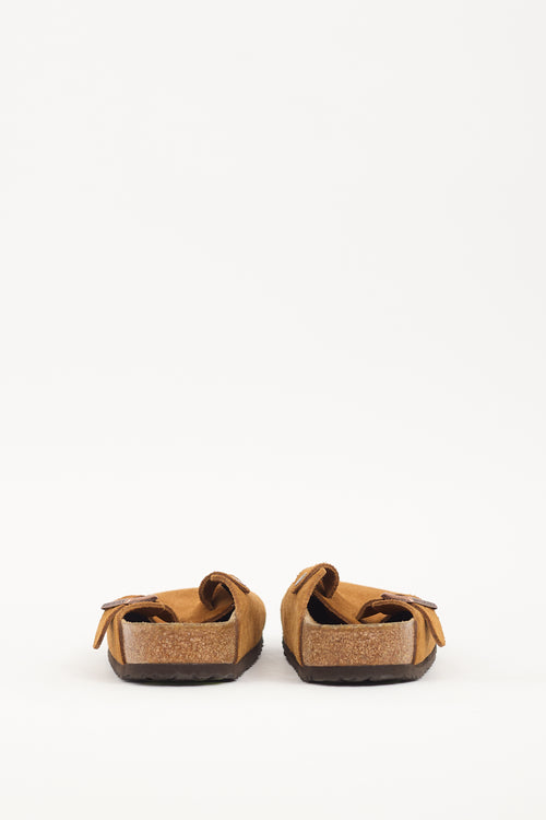 Birkenstocks Brown Suede Boston Mule