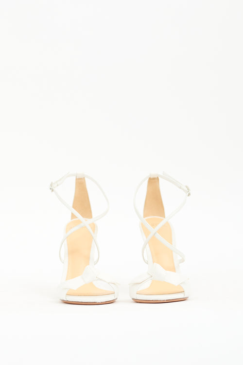 Alexandre Birman White Satin Clartina 100 Sandal