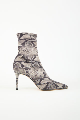 Black Suede Studio Black 
Beige Printed Sock Boot