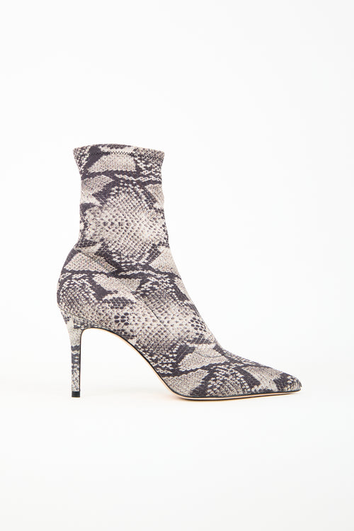 Black Suede Studio Black 
Beige Printed Sock Boot