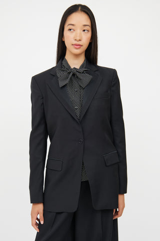 Blk Dnm Black Wool Panel Button Pocket Blazer