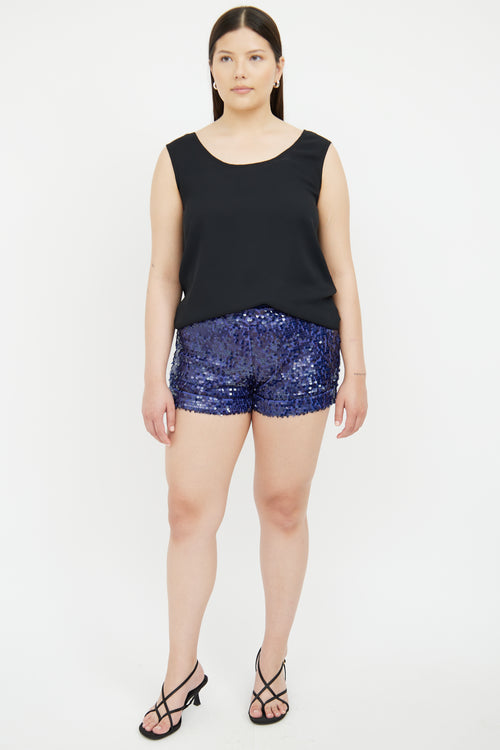 Blumarine Blue Sequin Shorts