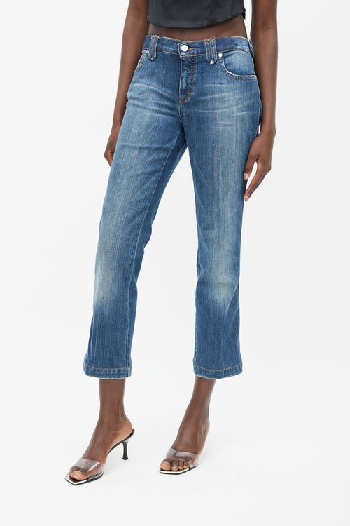 Blumarine Blue Rhinestone Denim Jeans