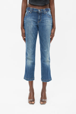 Blumarine Blue Rhinestone Denim Jeans