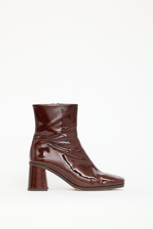 Bobbies Burgundy Patent Leather Ankle Boot