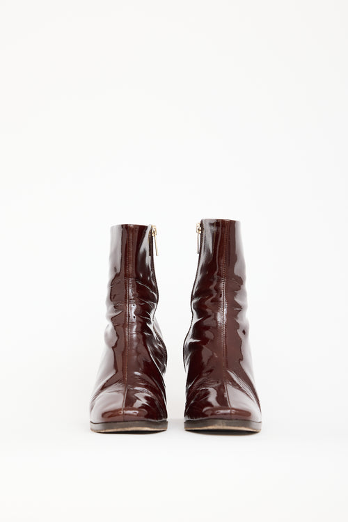 Bobbies Burgundy Patent Leather Ankle Boot