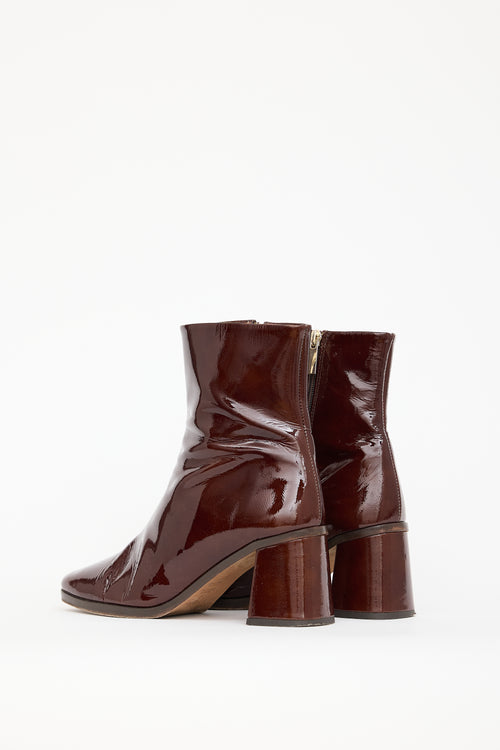 Bobbies Burgundy Patent Leather Ankle Boot