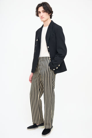 Bode Cream 
Black Stripe Trouser