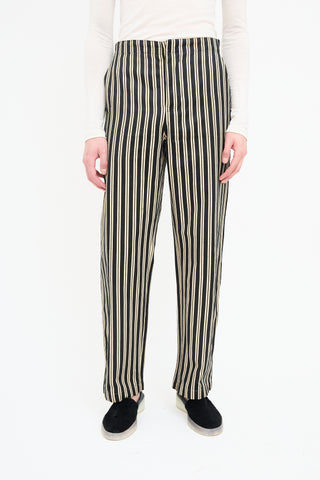 Bode Cream 
Black Stripe Trouser