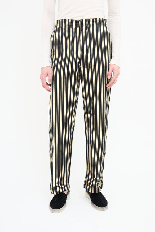 Bode Cream 
Black Stripe Trouser