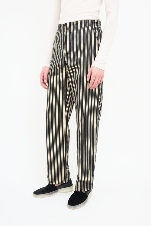 Bode Cream 
Black Stripe Trouser