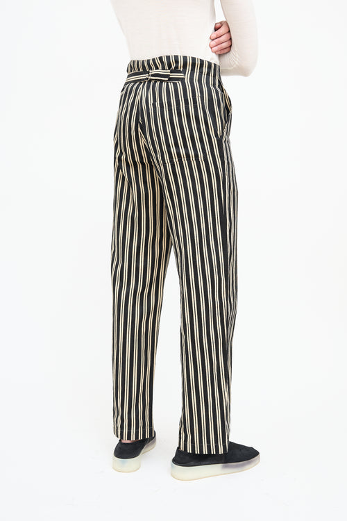 Bode Cream 
Black Stripe Trouser