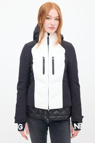 Bogner Black 
White Nylon Maela Layered Jacket