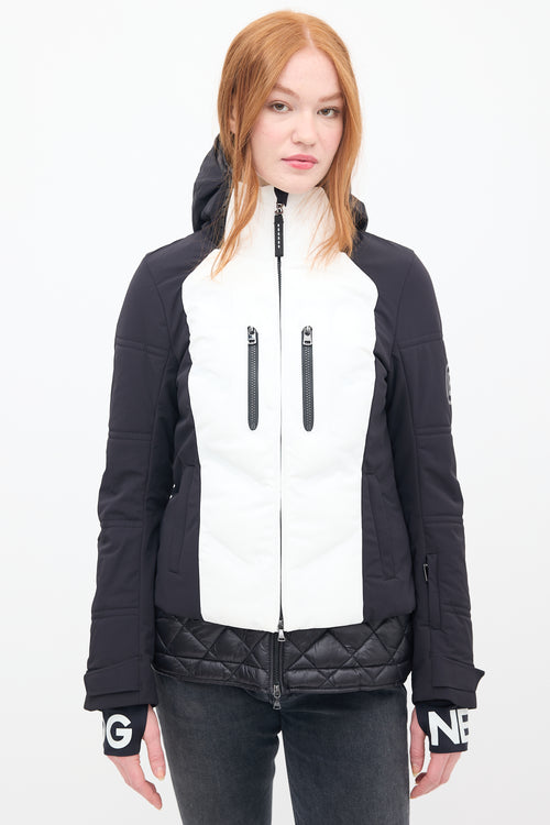 Bogner Black 
White Nylon Maela Layered Jacket