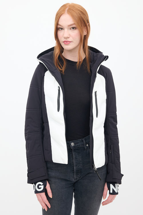 Bogner Black 
White Nylon Maela Layered Jacket