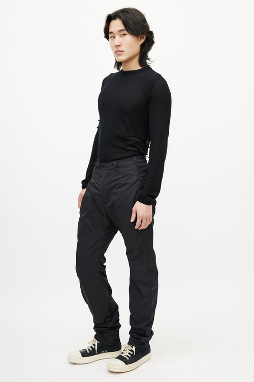 Boris Bidjan Saberi Black Nylon Tapered Trouser