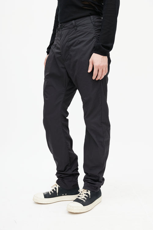 Boris Bidjan Saberi Black Nylon Tapered Trouser