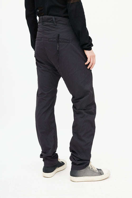 Boris Bidjan Saberi Black Nylon Tapered Trouser