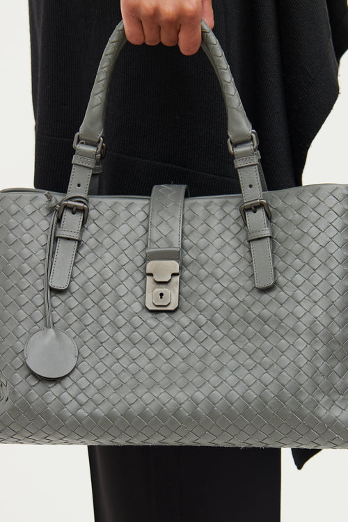 Bottega Veneta Grey Intrecciato Roma Tote