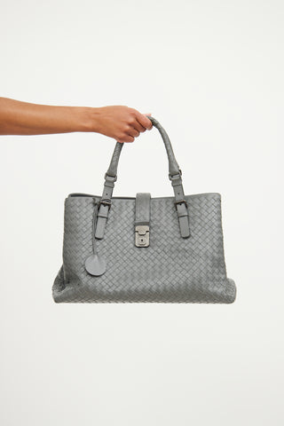 Bottega Veneta Grey Intrecciato Roma Tote