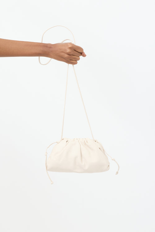 Bottega Veneta Beige Leather Mini Pouch Crossbody Bag