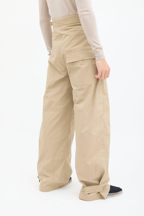 Bottega Veneta Fall 2020 Beige Wide Leg Trousers