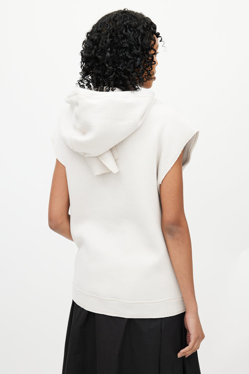 Bottega Veneta Beige Sleeveless Scarf Hoodie