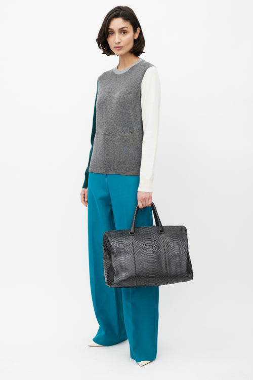 Bottega Veneta Black Boston Textured Bag