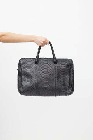 Bottega Veneta Black Boston Textured Bag