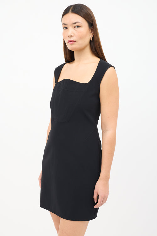 Bottega Veneta Black Compact Corset Panel Dress