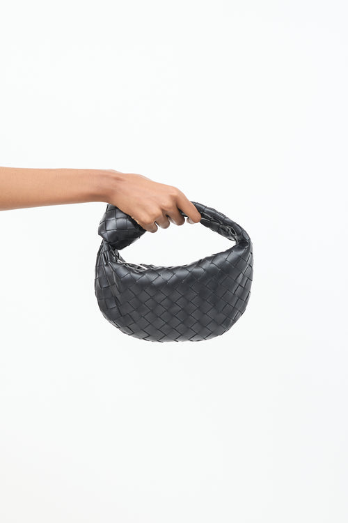 Bottega Veneta Black Intrecciato Leather Mini Jodie Bag