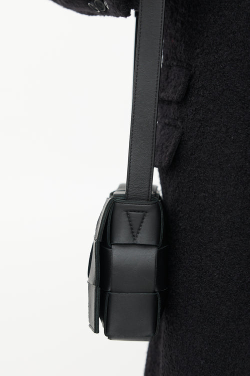 Bottega Veneta Black Leather Cassette Crossbody Bag