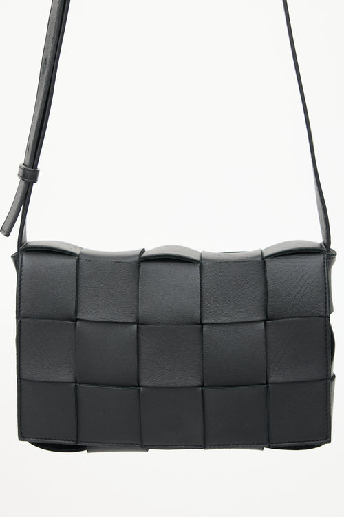 Bottega Veneta Black Leather Cassette Crossbody Bag