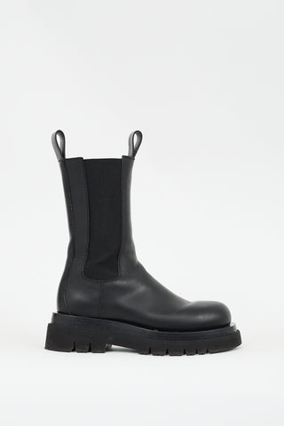 Bottega Veneta Black Leather Lug Chelsea Boot