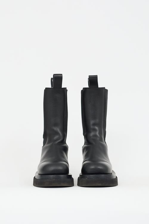 Bottega Veneta Black Leather Lug Chelsea Boot