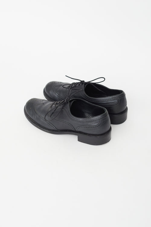 Bottega Veneta Black Leather Rounded Toe Brogue