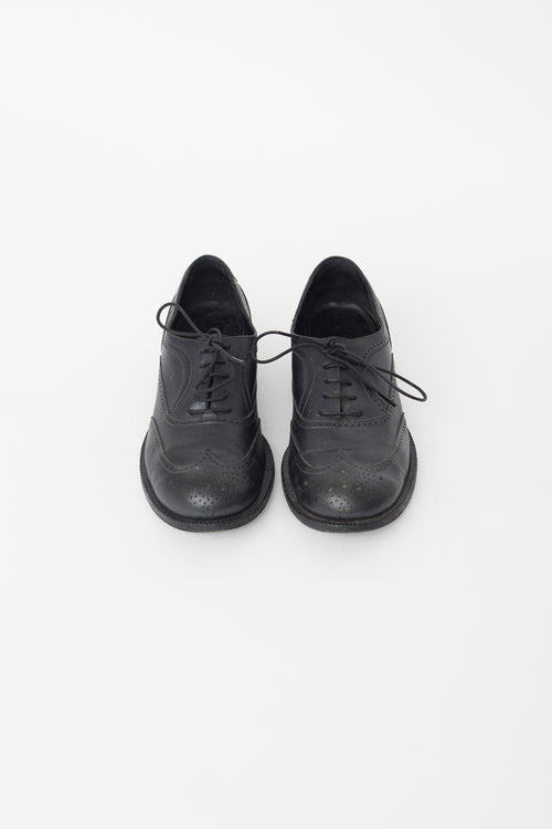 Bottega Veneta Black Leather Rounded Toe Brogue