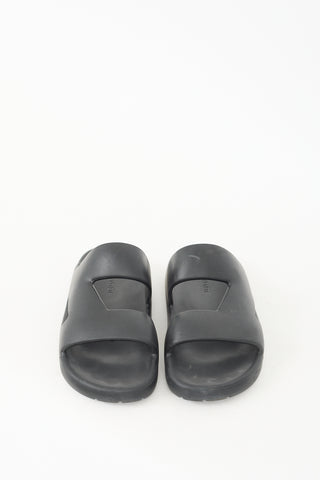 Bottega Veneta Black Rubber Cut Out Band Slide