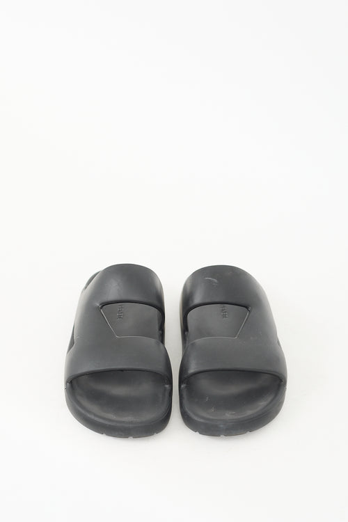 Bottega Veneta Black Rubber Cut Out Band Slide