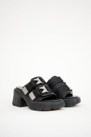 Bottega Veneta Black Rubber Flash Sandal