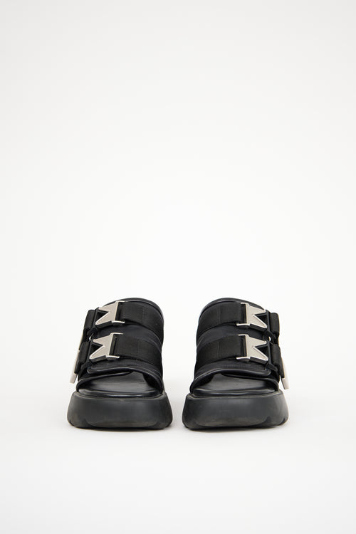 Bottega Veneta Black Rubber Flash Sandal