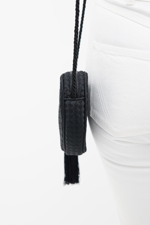 Bottega Veneta Black Vintage Silk Heart Crossbody Bag