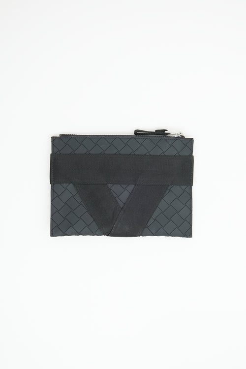 Bottega Veneta Black Rubber Zip Pouch