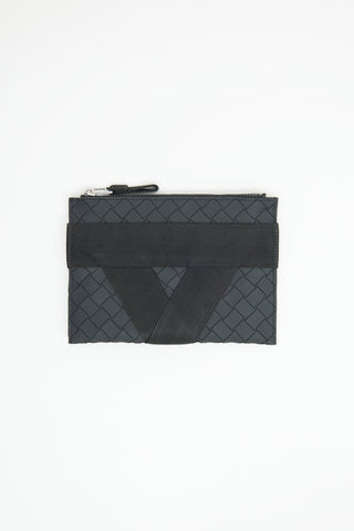 Bottega Veneta Black Rubber Zip Pouch