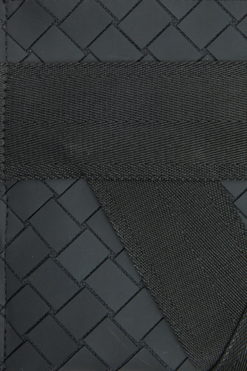 Bottega Veneta Black Rubber Zip Pouch