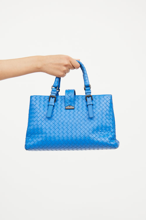 Blue Intrecciato Roma Tote Bag