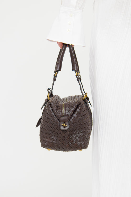 Bottega Veneta Brown Montaigne Boston Bag