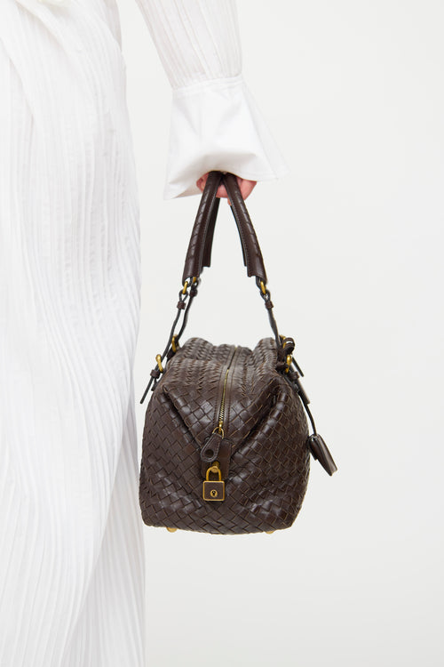 Bottega Veneta Brown Montaigne Boston Bag