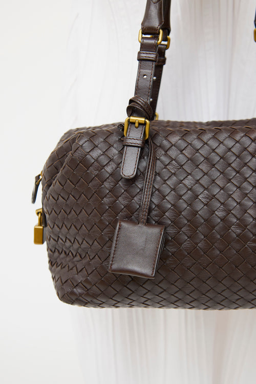 Bottega Veneta Brown Montaigne Boston Bag